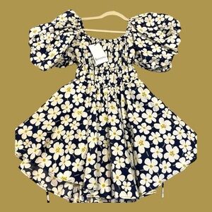 Floral Bubble Sleeve Dress Small NWT